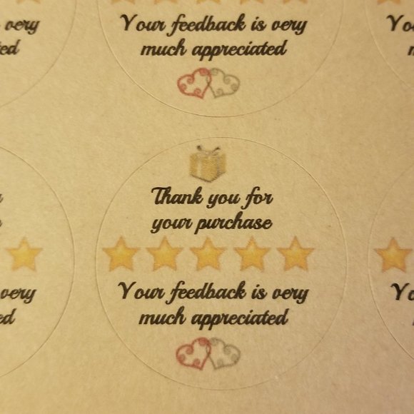 120 Labels Kraft Brown Thank You For Your Purchase - Picture 1 of 5